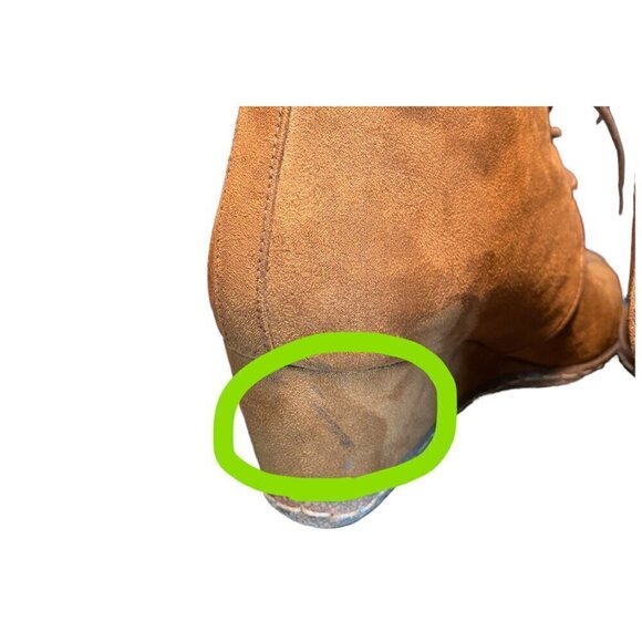 Franco Sarto Annabelle Camel Tan Wedge Ankle Booties Faux Suede Women's Size 6M - Picture 11 of 12